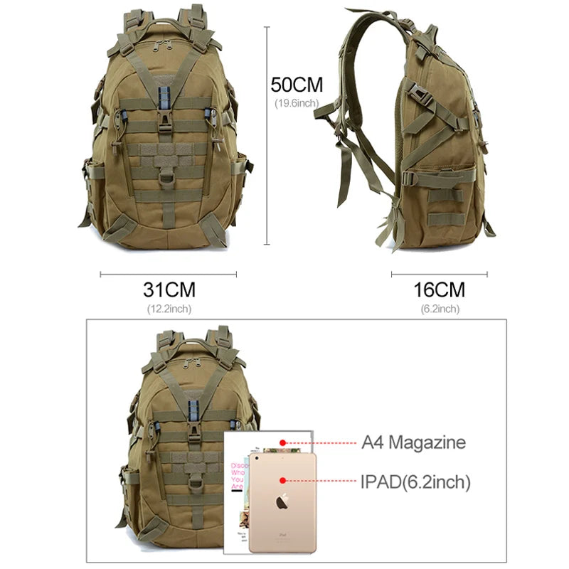 Sac à dos tactique 40L – Résistant et étanche” accessoires