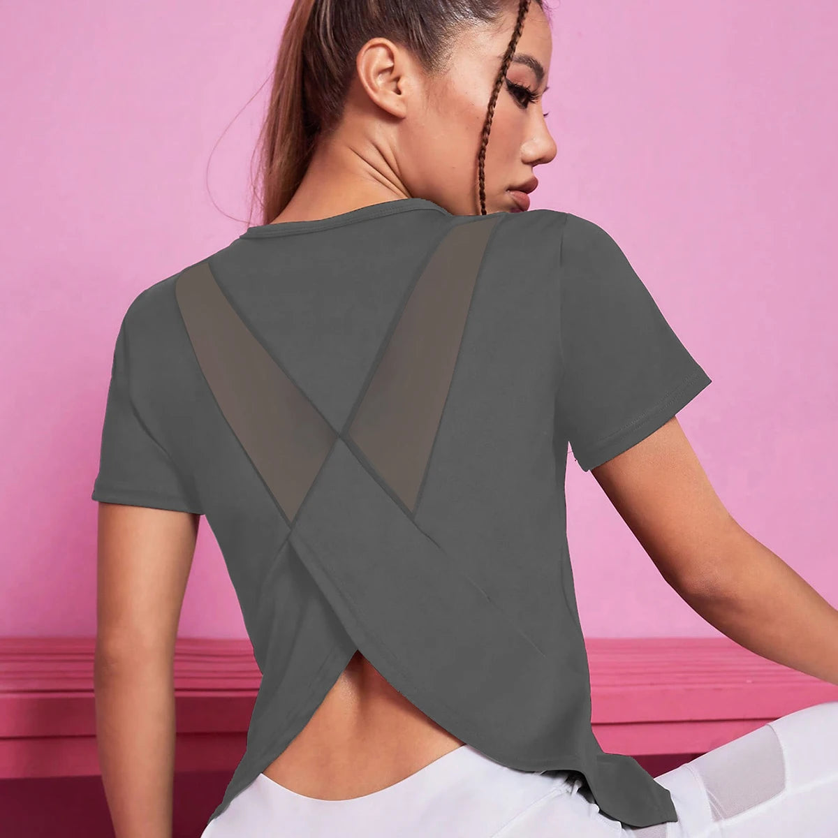 T-shirt de Fitness Femme sans Coutures