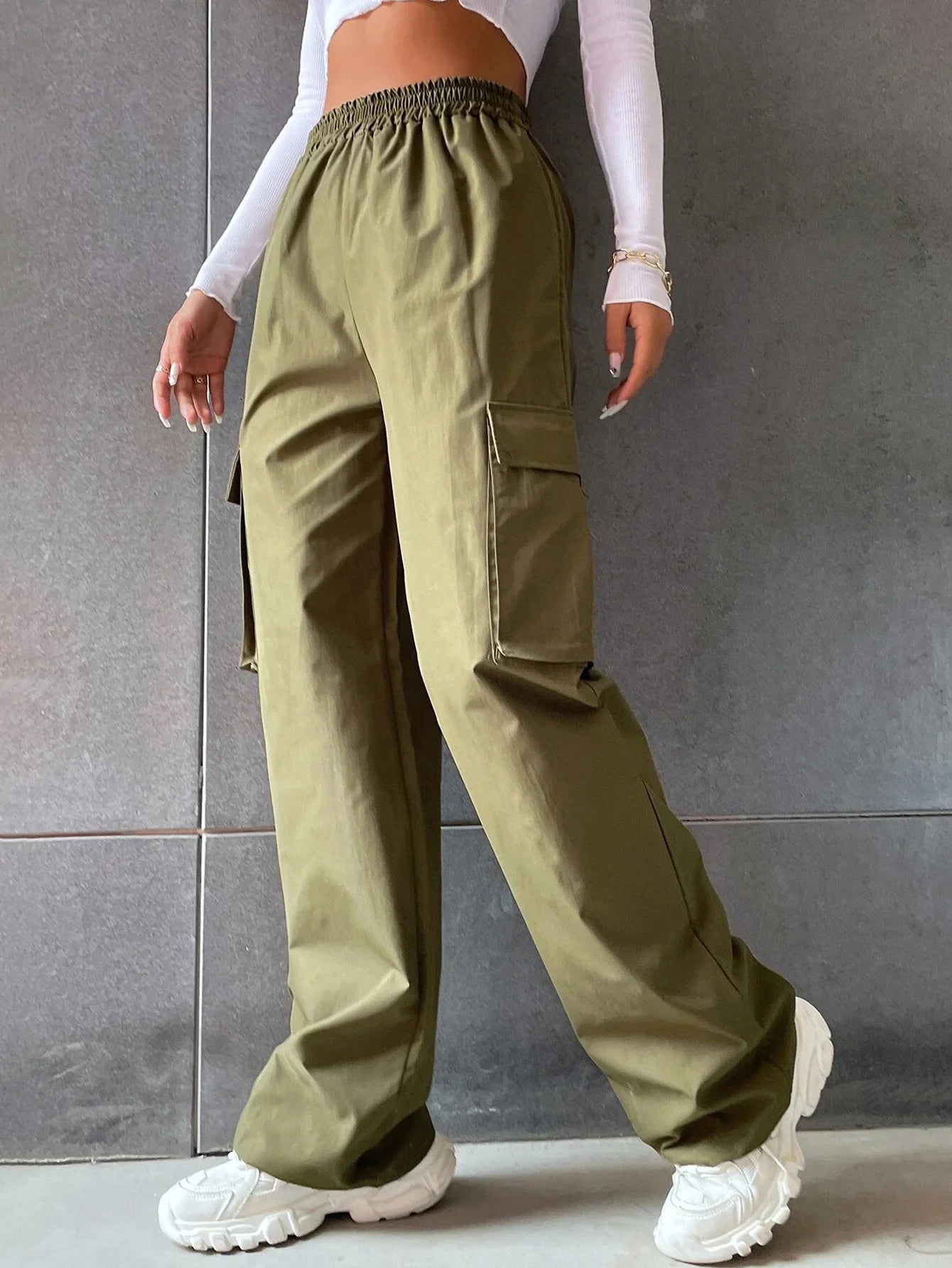 Pantalon Cargo Streetwear Vintage pour Femme – Style Urbain et Confort Assuré