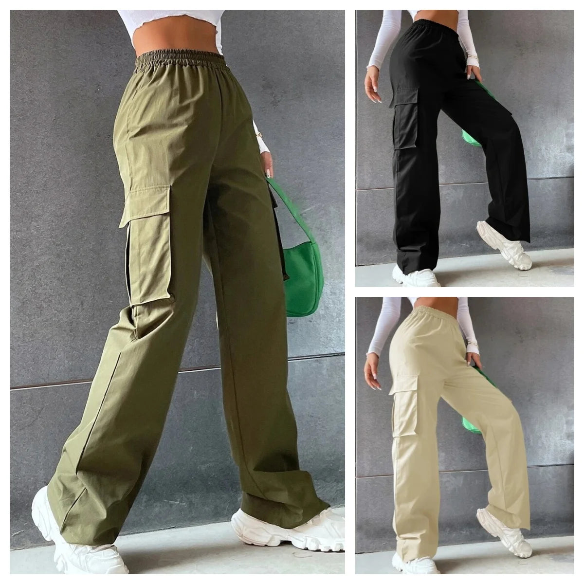 Pantalon Cargo Streetwear Vintage pour Femme – Style Urbain et Confort Assuré