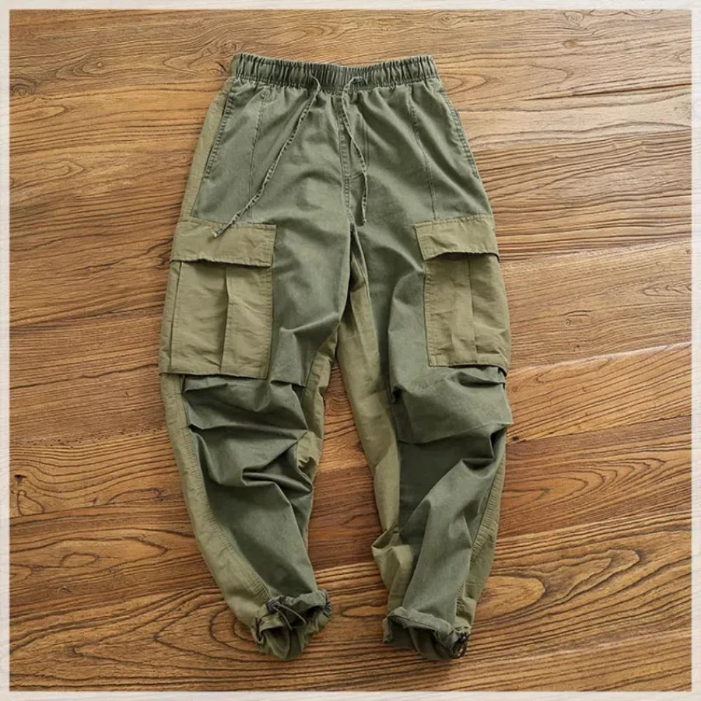 Pantalon Cargo Patchwork Homme – Style Japonais Décontracté
